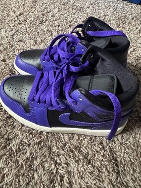 Jordan Nike Purple and Black High-Top Sneakers - released in 2023